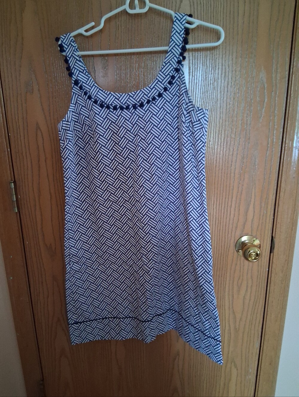 Sara CampbellSleeveless Navy and White Patterned Women’s Tank Top